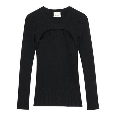 ISABEL MARANT PULL ZANA女士纯色内搭针织套头衫黑色