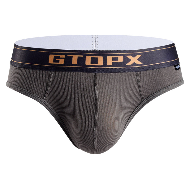 GTOPX MAN男士螺纹薄款单层三角裤 运动U凸吸汗透气低腰性感内裤