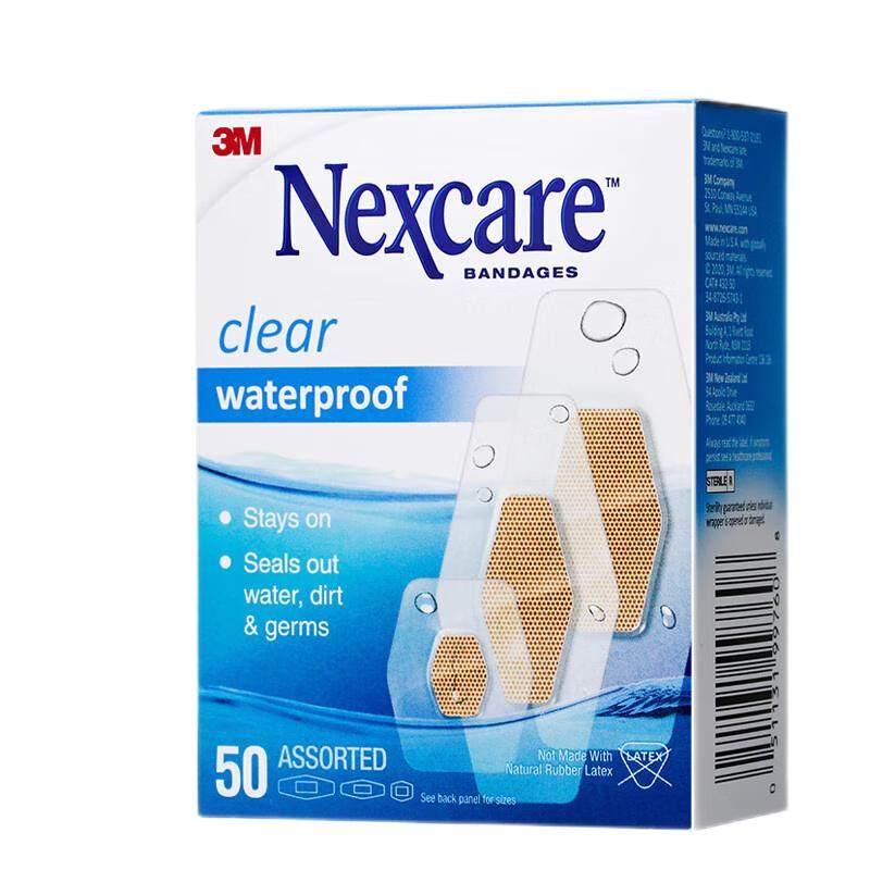 3M耐适康Nexcare创可贴防水创口贴医用透气透明磨脚透气ok绷