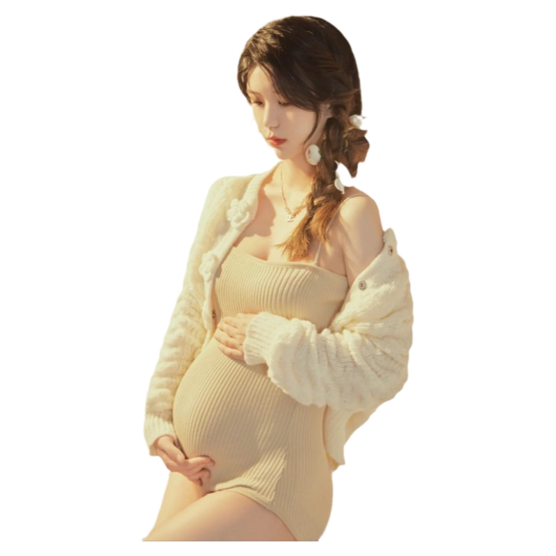 孕妇拍照服装针织连体衣