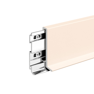 铝合金踢脚线卡扣式奶油风菱花白新型贴脚线6cm金属不锈钢地脚线