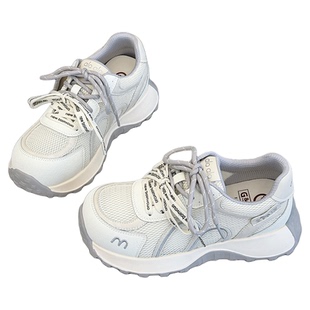 厚底阿甘鞋女2026新款夏季薄款镂空网面透气老爹鞋户外防滑运动鞋