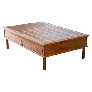 实木茶几多宝格客厅茶室中式玻璃茶桌复古禅意收纳格轻奢储物家具