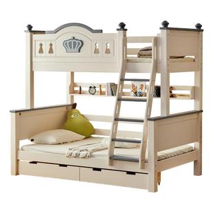 金多喜高低床上下铺双层床实木儿童床加高护栏上下床母子床子母床