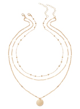 CIDER 秋冬新品女装圆形串珠吊坠多层项链 114083718