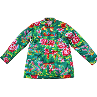 手工纯棉花冬季东北大花布女士加厚棉袄大人民族风外套新娘棉衣服