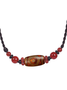 民族风手工天珠锁骨链