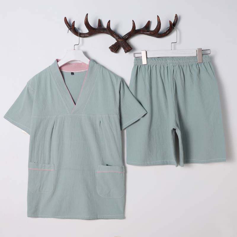 新品水洗纯棉汗蒸服男款女款洗浴服韩版大码桑拿服加肥居家服套i.