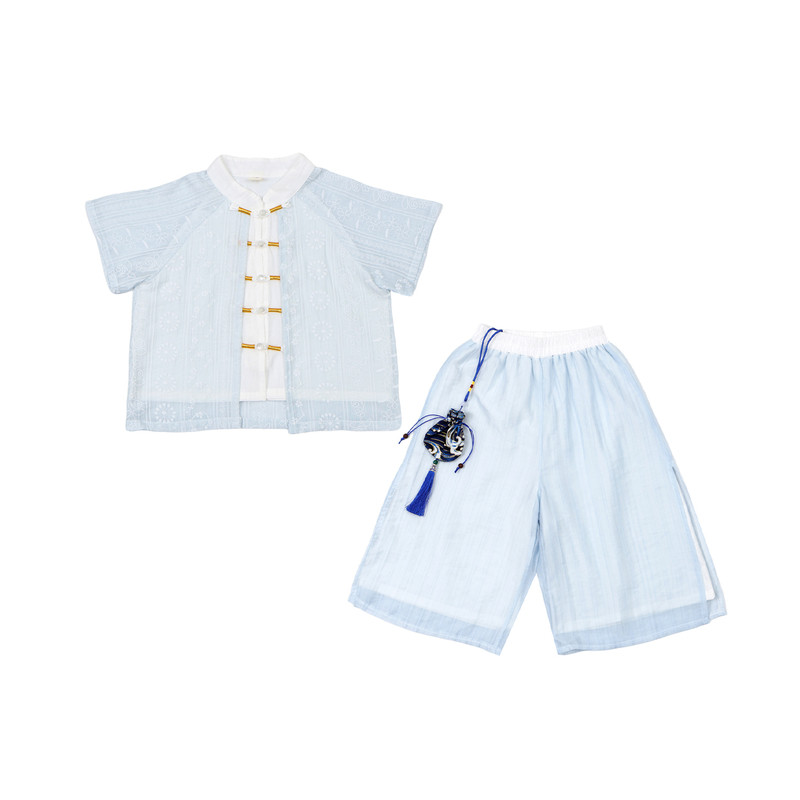 男女童国风套装夏季新中式两件套夏装宝宝唐装汉服六一儿童表演服