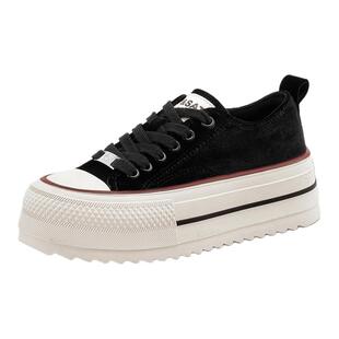 星期六板鞋女鞋春秋款2025新款爆款厚底增高复古百搭休闲鞋子女款