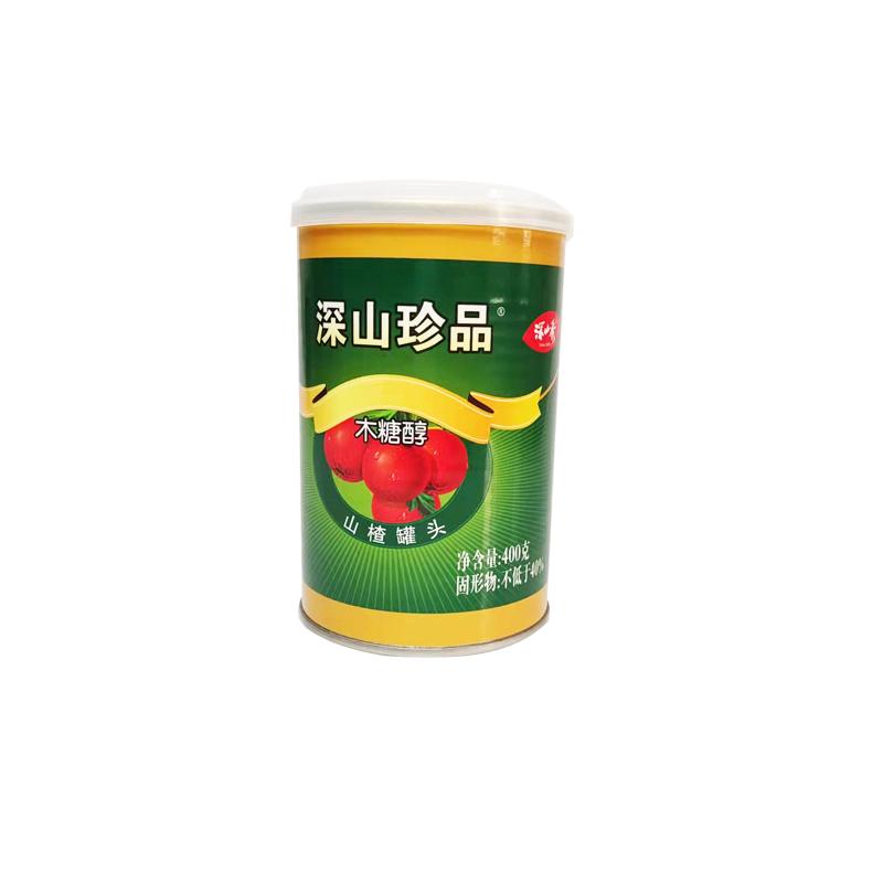 深山秀木糖醇山楂水果罐頭酸甜可口開胃兒時味道400g*6整箱包郵