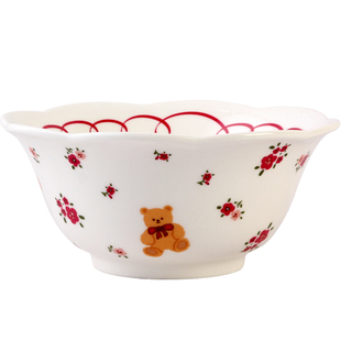 蓝莲花盘子家用菜盘陶瓷2025新款漂亮可爱的餐盘水果盘高颜值深盘