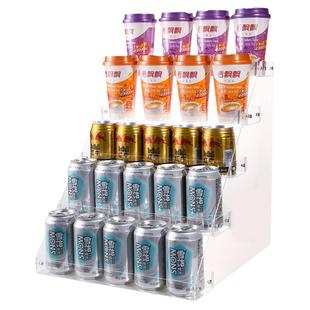 饮料置物架奶茶果汁架便利店柜台亚克力展示架超市矿泉水阶梯货架