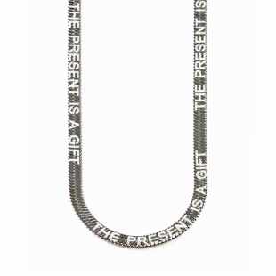 THE PRESENT IS A GIFT 蛇骨链激光刻字高街项链男锁骨链礼物嘻哈
