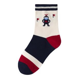 儿童袜子棉袜无骨春秋男童卡通袜厚中筒袜小学生中大童男孩卡通袜