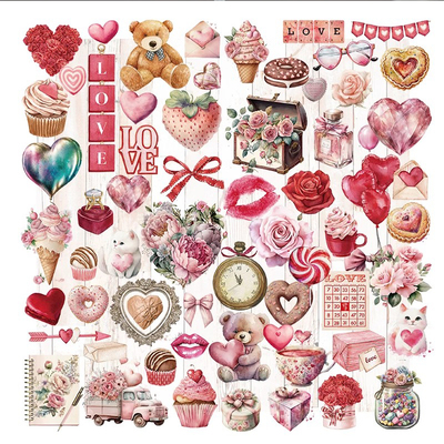 兔子家情人节手账贴纸爱心