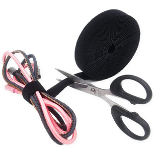 魔术贴扎带黑色理线带机房电脑数据线收纳网线插排下固定整理神器