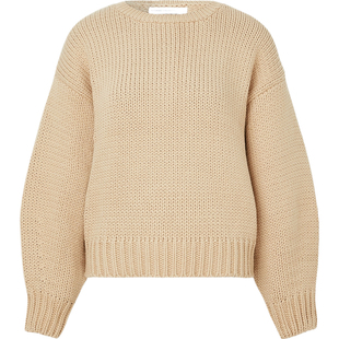 【折扣】Faithfull The Brand 女秋冬宽松粗针款设计纯色圆领毛衣