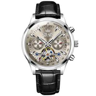 正品欧利时手表男机械表全自动男士手表镂空时尚防水品牌腕表十大