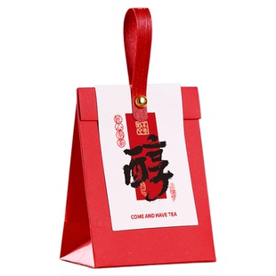 春茶茶叶绿茶包装盒散茶袋牛皮纸复古红色普洱茶白毫银针伴手礼袋