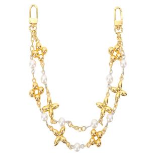 适用lv 贝壳包珍珠四叶草双链子挂饰改造alma bb包装饰链条配件