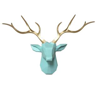 轻奢北欧动物头壁饰招财鹿头壁挂新房客厅电视背景墙壁挂新店墙饰