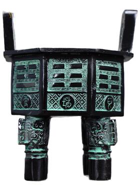 仿古青铜器八卦鼎风水工艺品摆件香炉供奉复古家居婚庆影视道具