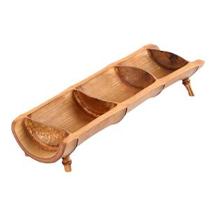 竹制果盘中式手工茶点盘酒店干果零食收纳果碟茶楼禅意点心盘小号