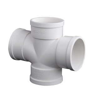 联塑PVC排水50/75/110平面顺水四通水管配件变径下水160异径接头