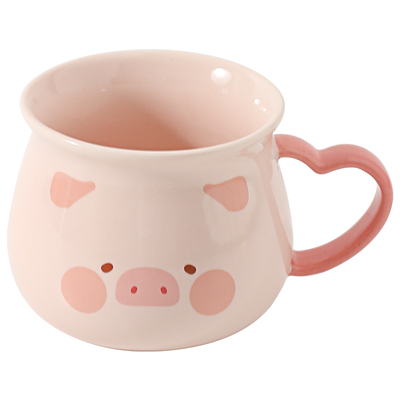 川岛屋lulu猪儿童水杯家用牛奶杯