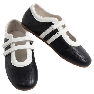 西町村屋休闲感平跟鞋子女新款个性浅口运动风芭蕾单鞋XABA20011