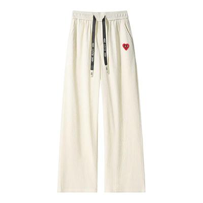 查尔斯桃心美式垂感冰丝休闲裤