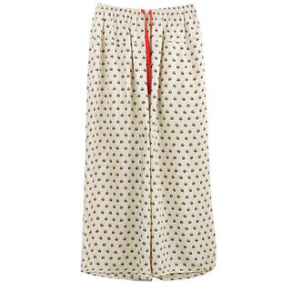 夏季凉感 100%人棉 原创团鸟纹 冰丝八分裤 睡裤 朵朵可可