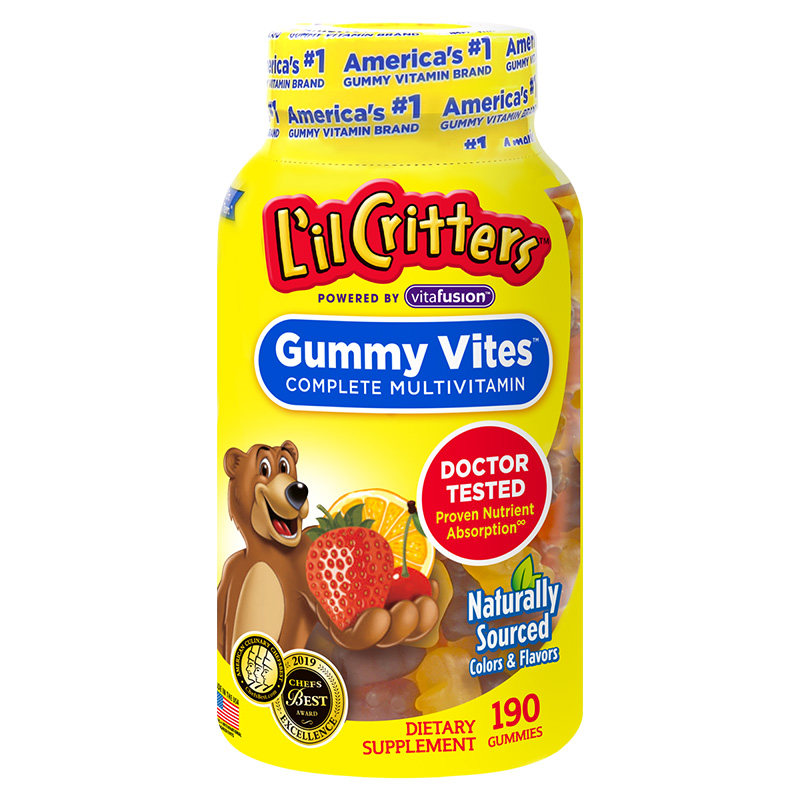 丽贵lilcritters小熊儿童营养复合维生素宝宝挑食d钙D3鱼油旗舰店