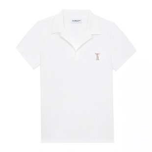 nike耐克女T恤夏季短款修身刺绣运动短袖深V翻领POLO衫DV7885-133