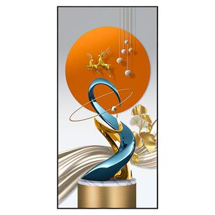 入户玄关装饰画客厅走廊贴画墙贴墙面自粘贴纸轻奢羽毛高级感壁画