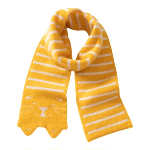 秋冬新款小山羊绒围巾儿童男女保暖护颈宝宝婴幼儿毛线针织小围脖