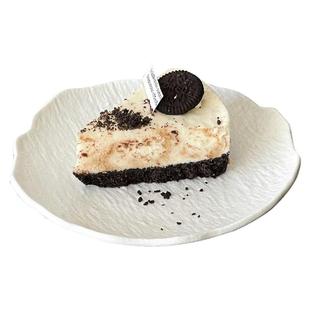 ins风不规则岩石纹陶瓷盘高颜值蛋糕盘点心甜品盘创意小盘子碟子