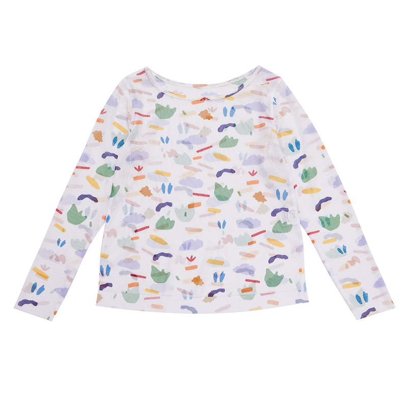 儿童舞蹈服网纱上衣女童修身芭蕾舞身韵形体练功服罩衫古典舞纱衣