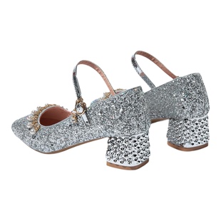 女童高跟鞋大童水晶鞋小女孩演出单鞋儿童鞋子礼服公主鞋走秀皮鞋