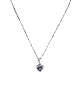 汇洁珠宝S925银石榴石心形项链