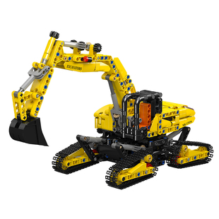 宇星模王旗舰店未来挖掘机积木男孩机械组工程车儿童拼装玩具模型