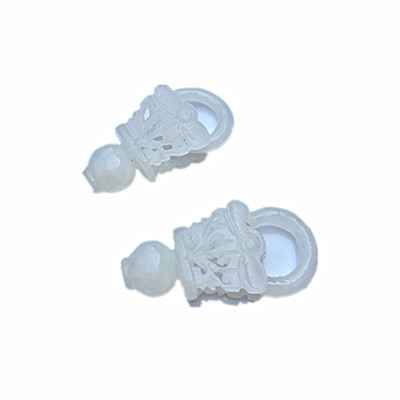 青白玉镂空花瓶耳坠压襟diy饰品