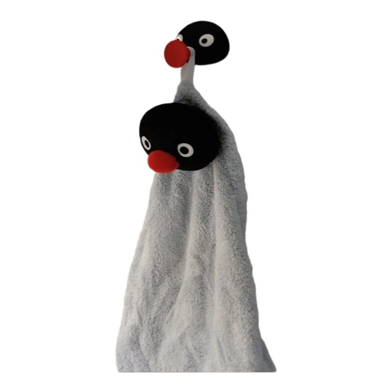 pingu挂钩强力粘胶免打孔浴室卫生间厨房无痕挂钩企鹅家族冰箱贴