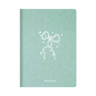 蝴蝶结空白本 A5记事本厚工作本子读书笔记本子ins风手帐本手账记录本高颜值软皮面阅读摘抄本简约日记本