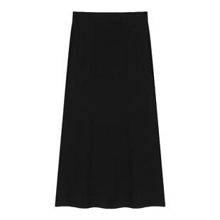 莫代尔垂感半身裙女2025新款百搭韩版休闲高腰开叉裙直筒长裙秋冬