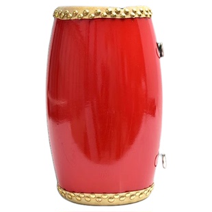 黄河人的鼓腰鼓鼓棒红绸带儿童牛皮鼓秧歌跳舞表演出专用舞蹈道具