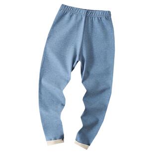 德绒男童加厚秋裤秋冬儿童保暖裤双面绒女童打底裤宝宝内穿薄绒裤