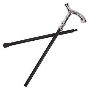 银色T型手杖共济会绅士杖文明棍金属登山拐杖cosplay魔杖老人拐杖