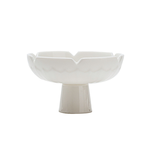 天雨粟 陶瓷中式花边壶承/果盘茶托底托茶点盘点心盘羊脂玉白瓷